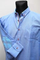 Pánska košeľa modrá s lakťovkou